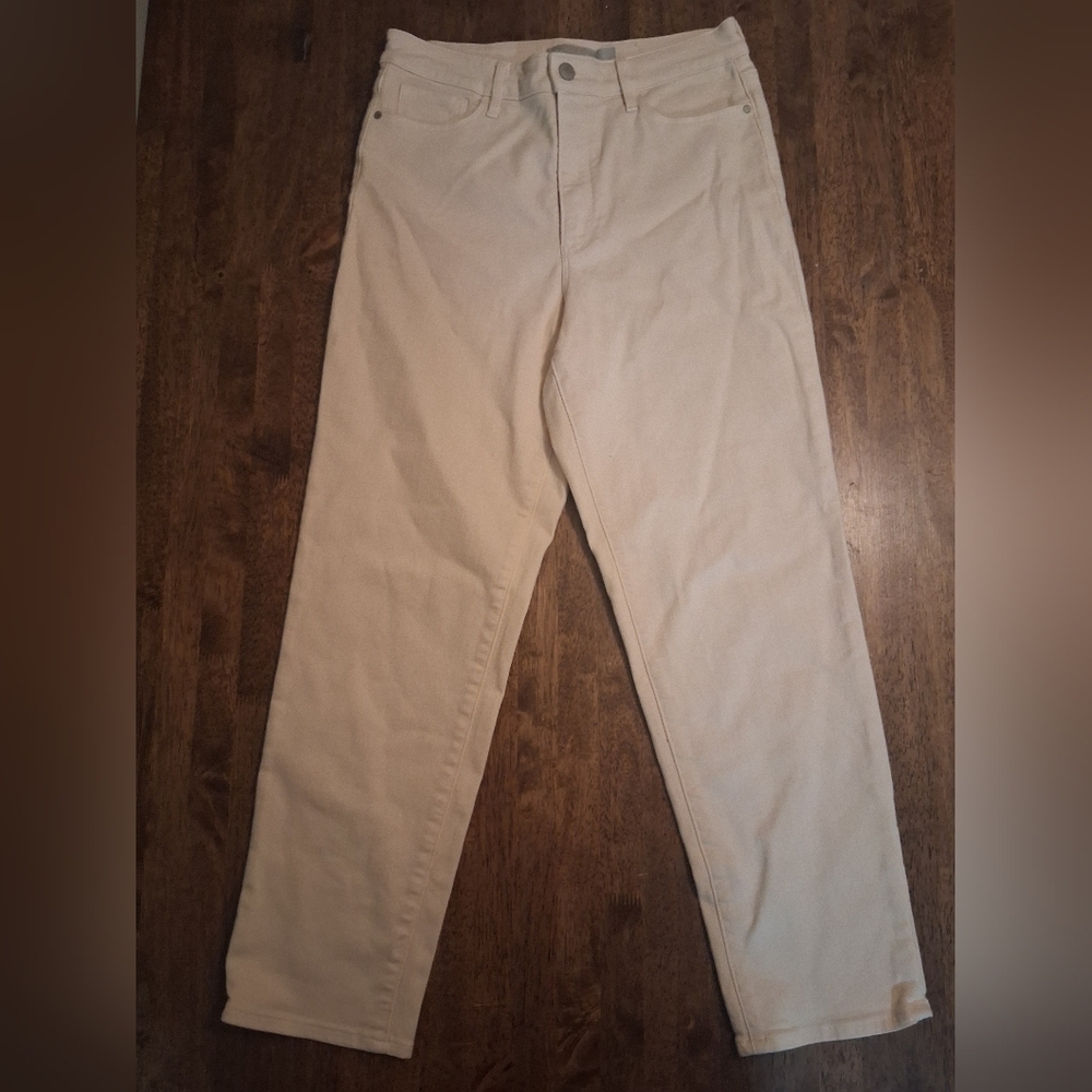 Athleta High Rise Straight Leg Butter Yellow Jeans 10